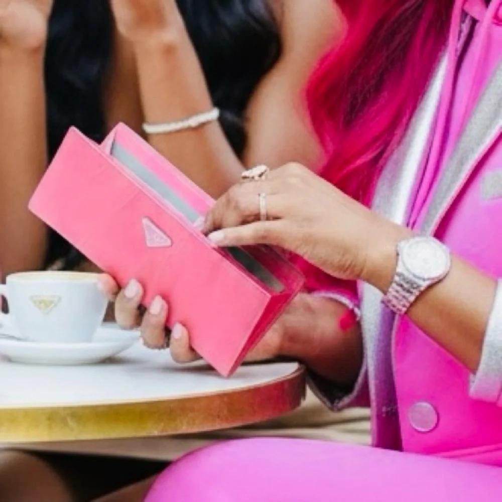 PRADA Pink Nylon Long Wallet, Authentic EUC